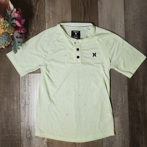 Hurley Neon Boys' Henley Short Sleeve T-Shirt Size Small GUC